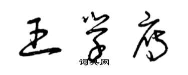 曾慶福王學雁草書個性簽名怎么寫