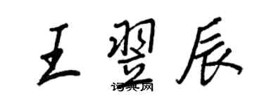 王正良王翌辰行書個性簽名怎么寫