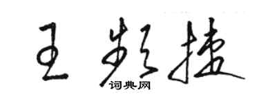 駱恆光王頻捷草書個性簽名怎么寫