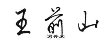 駱恆光王前山行書個性簽名怎么寫