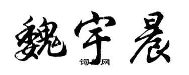 胡問遂魏宇晨行書個性簽名怎么寫