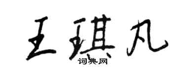 王正良王琪凡行書個性簽名怎么寫