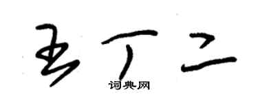 朱錫榮王丁二草書個性簽名怎么寫