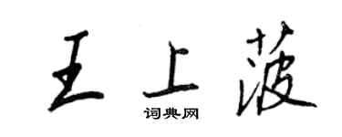 王正良王上菠行書個性簽名怎么寫