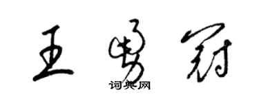 梁錦英王勇冠草書個性簽名怎么寫