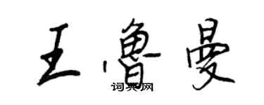 王正良王魯曼行書個性簽名怎么寫