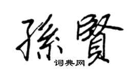 王正良孫賢行書個性簽名怎么寫