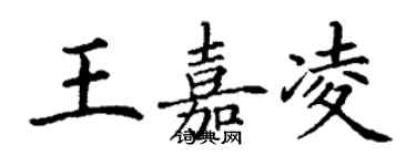 丁謙王嘉凌楷書個性簽名怎么寫