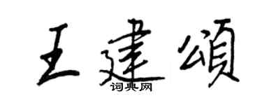 王正良王建頌行書個性簽名怎么寫