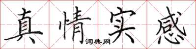 田英章真情實感楷書怎么寫