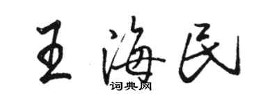 駱恆光王海民行書個性簽名怎么寫