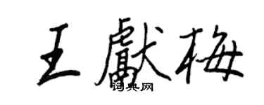 王正良王獻梅行書個性簽名怎么寫