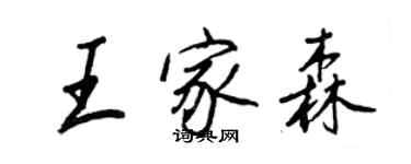 王正良王家森行書個性簽名怎么寫