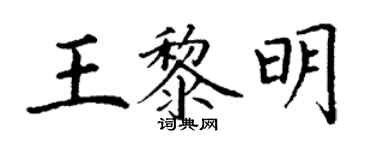 丁謙王黎明楷書個性簽名怎么寫