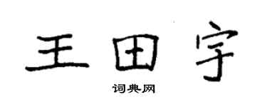 袁強王田宇楷書個性簽名怎么寫