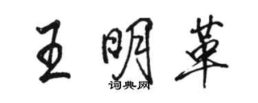 駱恆光王明革行書個性簽名怎么寫