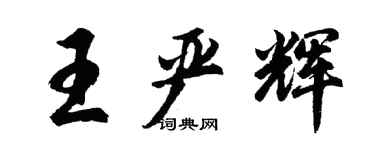 胡問遂王嚴輝行書個性簽名怎么寫