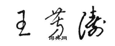 駱恆光王芳濤草書個性簽名怎么寫