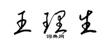 梁錦英王理生草書個性簽名怎么寫