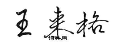 駱恆光王來格行書個性簽名怎么寫