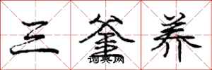 龐中華三釜養行書怎么寫