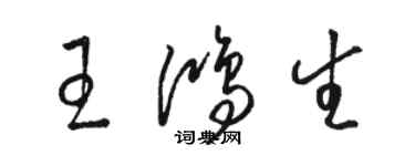 駱恆光王鴻生草書個性簽名怎么寫