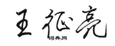 駱恆光王征亮行書個性簽名怎么寫