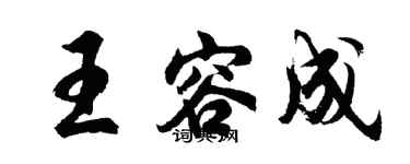 胡問遂王容成行書個性簽名怎么寫