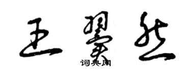 曾慶福王翼然草書個性簽名怎么寫