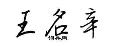 王正良王名辛行書個性簽名怎么寫