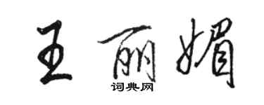 駱恆光王麗媚行書個性簽名怎么寫