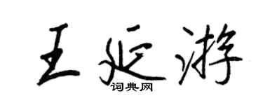 王正良王延遊行書個性簽名怎么寫