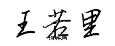王正良王若里行書個性簽名怎么寫