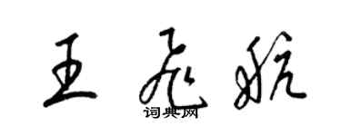 梁錦英王飛航草書個性簽名怎么寫