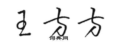 駱恆光王方方草書個性簽名怎么寫