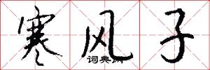寒風子怎么寫好看