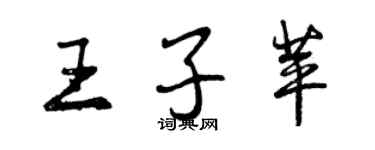 曾慶福王子苹行書個性簽名怎么寫