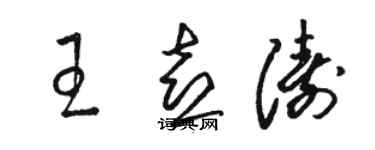 駱恆光王喜濤草書個性簽名怎么寫