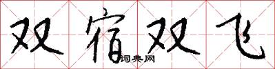 雙宿雙飛怎么寫好看