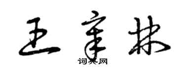 曾慶福王章林草書個性簽名怎么寫