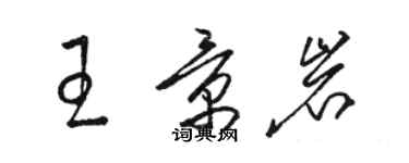 駱恆光王景岩草書個性簽名怎么寫