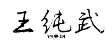 曾慶福王純武行書個性簽名怎么寫