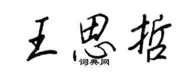 王正良王思哲行書個性簽名怎么寫