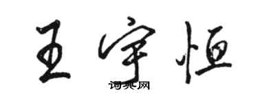 駱恆光王宇恆行書個性簽名怎么寫