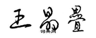 曾慶福王晶疊草書個性簽名怎么寫