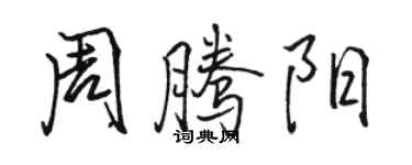 駱恆光周騰陽行書個性簽名怎么寫