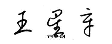 梁錦英王星辛草書個性簽名怎么寫