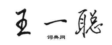 駱恆光王一聰行書個性簽名怎么寫