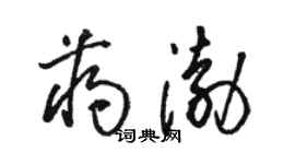 駱恆光蔣渤草書個性簽名怎么寫