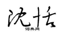曾慶福沈恬草書個性簽名怎么寫